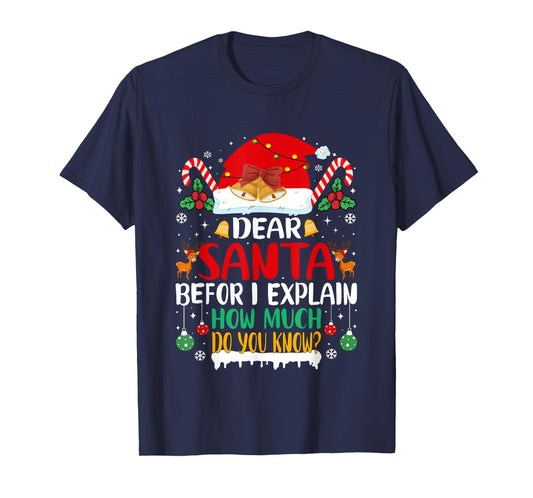 Funny Christmas Kids Adults Dear Santa I Can Explain T-Shirt