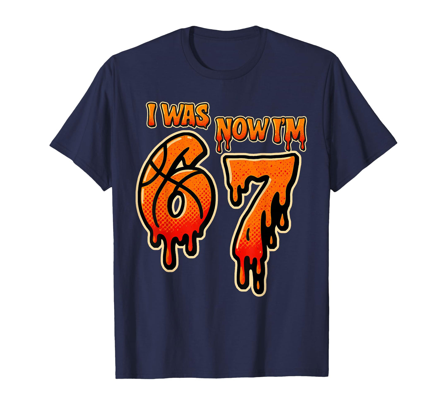 Basketball Six Seven Drip 6 7 Meme 7 Year Old Birthday T-Shirt