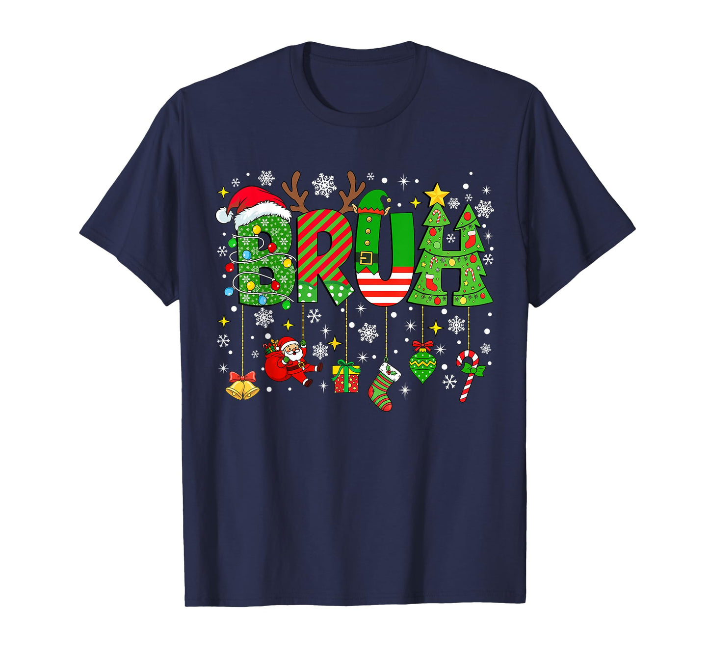Bruh Meme Funny Christmas Saying Bro Greeting Teens Boys Men T-Shirt