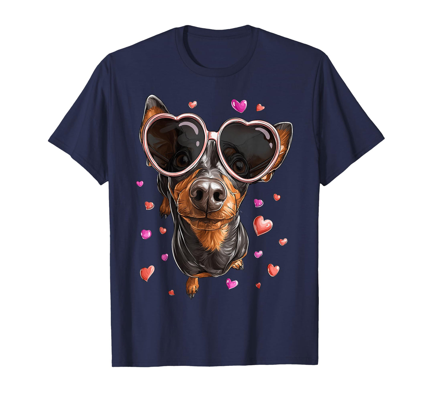 Miniature Pinscher Minpin Dog Valentine's Day Heart T-Shirt