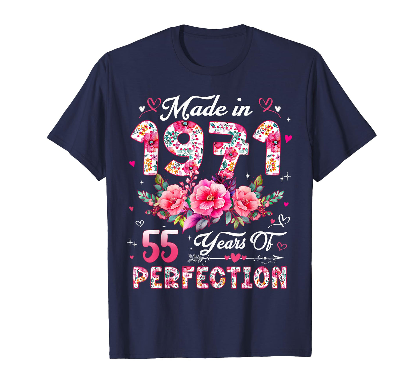 55 Year Old Made in 1971 Floral 55th Birthday Women T-Shirt