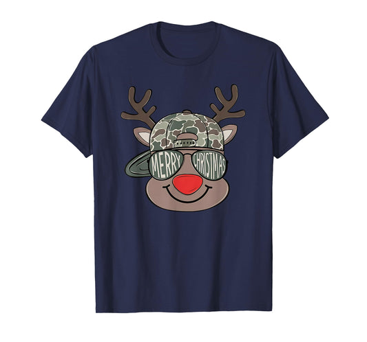 Kids Christmas Camo Boys Reindeer Camo Merry Xmas Toddlers T-Shirt