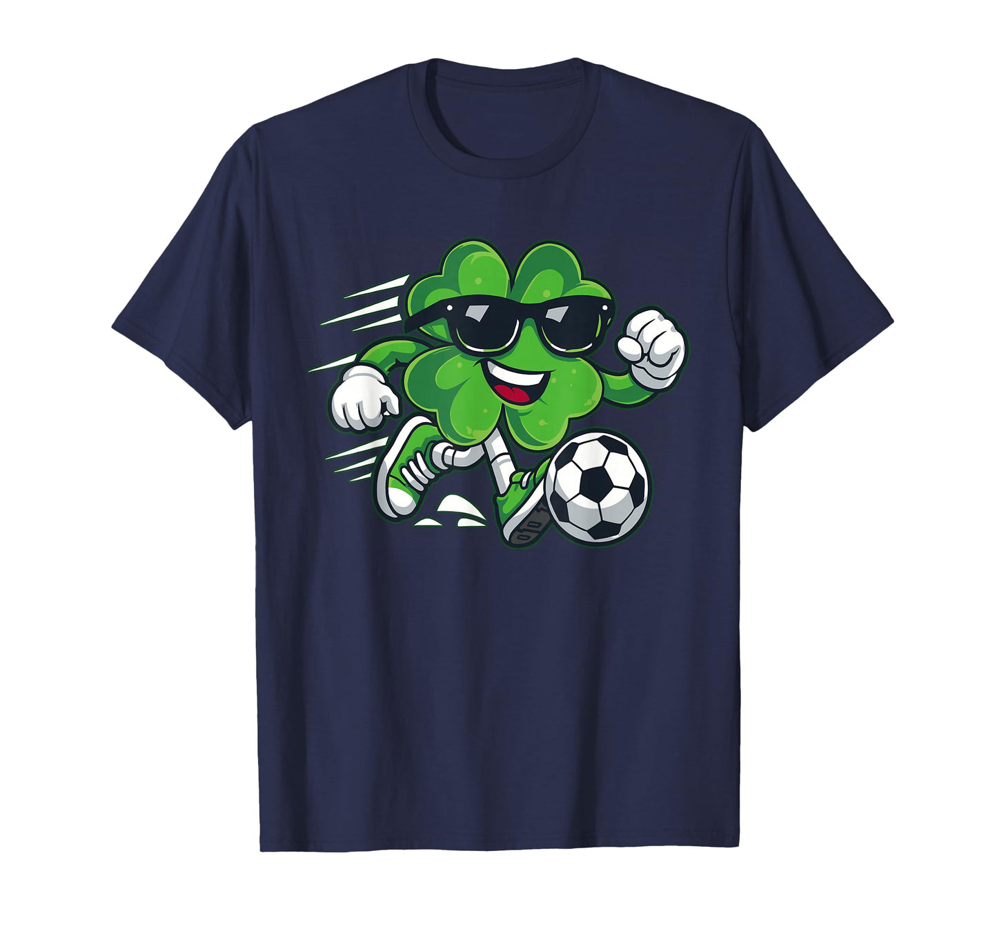 Funny Shamrock Clover Soccer Lover St Patricks Day Boys Kids T-Shirt