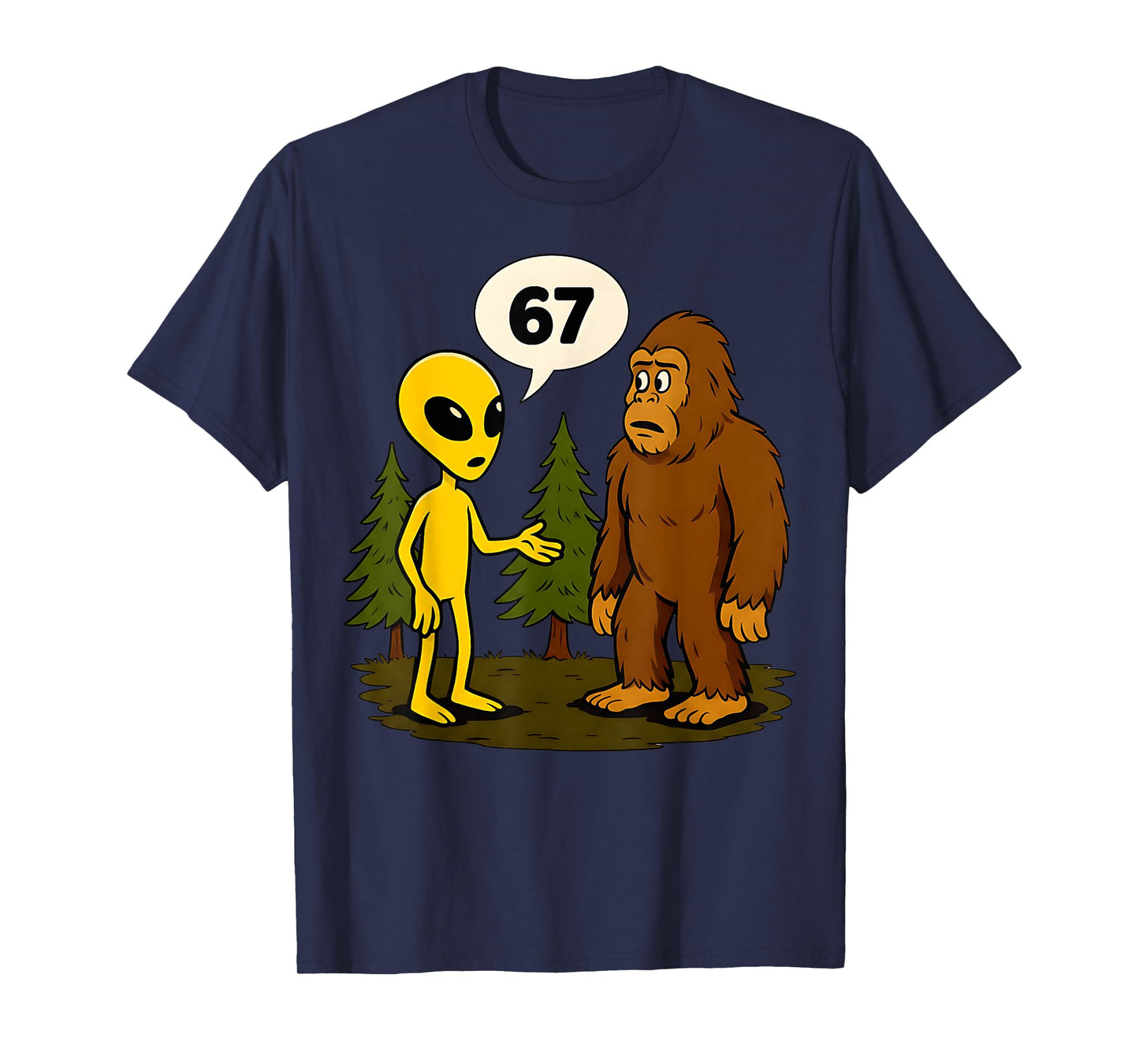 67 Funny Six Seven Gen Alpha Slang Bigfoot T-Shirt