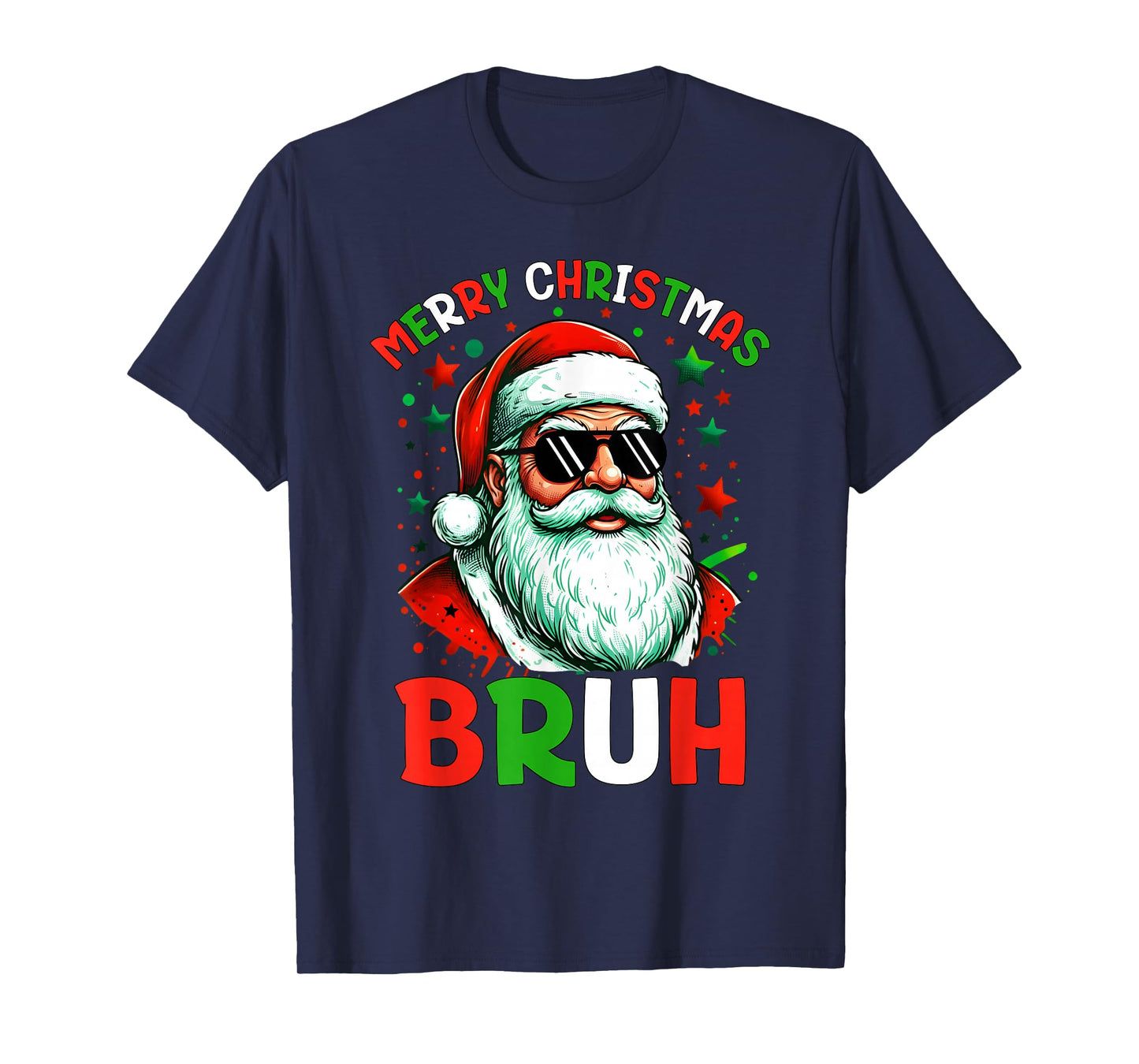 Bruh Christmas Teens Boys Kids Christmas Santa Cluas T-Shirt