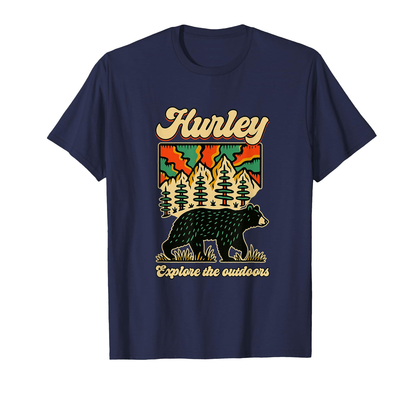 Hurley Virginia Outdoors Black Bear in The Mountains Retro T-Shirt