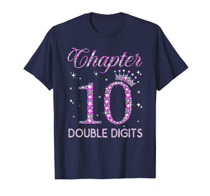 Chapter 10 Double Digits Pink Crown 10th Birthday Girl T-Shirt