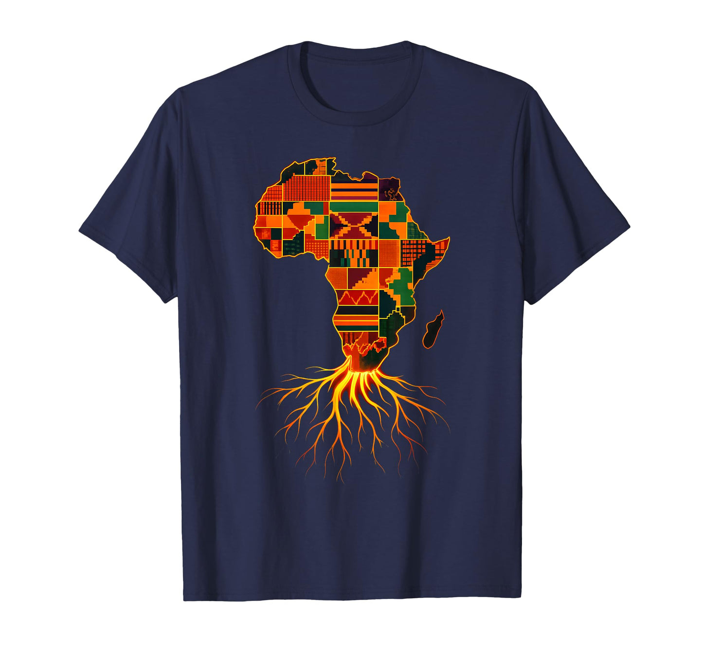 Africa Cool African Roots Map Traditional Kente Cloth T-Shirt