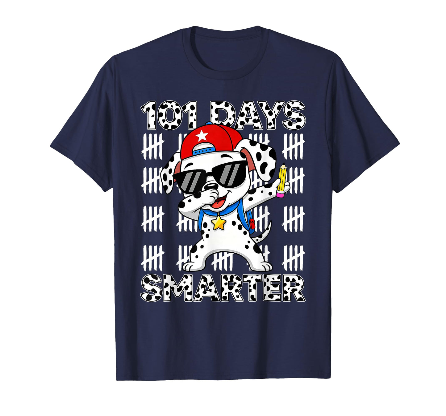 100 Days Smarter Dalmatian Dog 100th Day of School Boys Kids T-Shirt