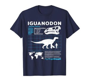 Iguanodon fact Sheet Dinosaur Facts T-Shirt
