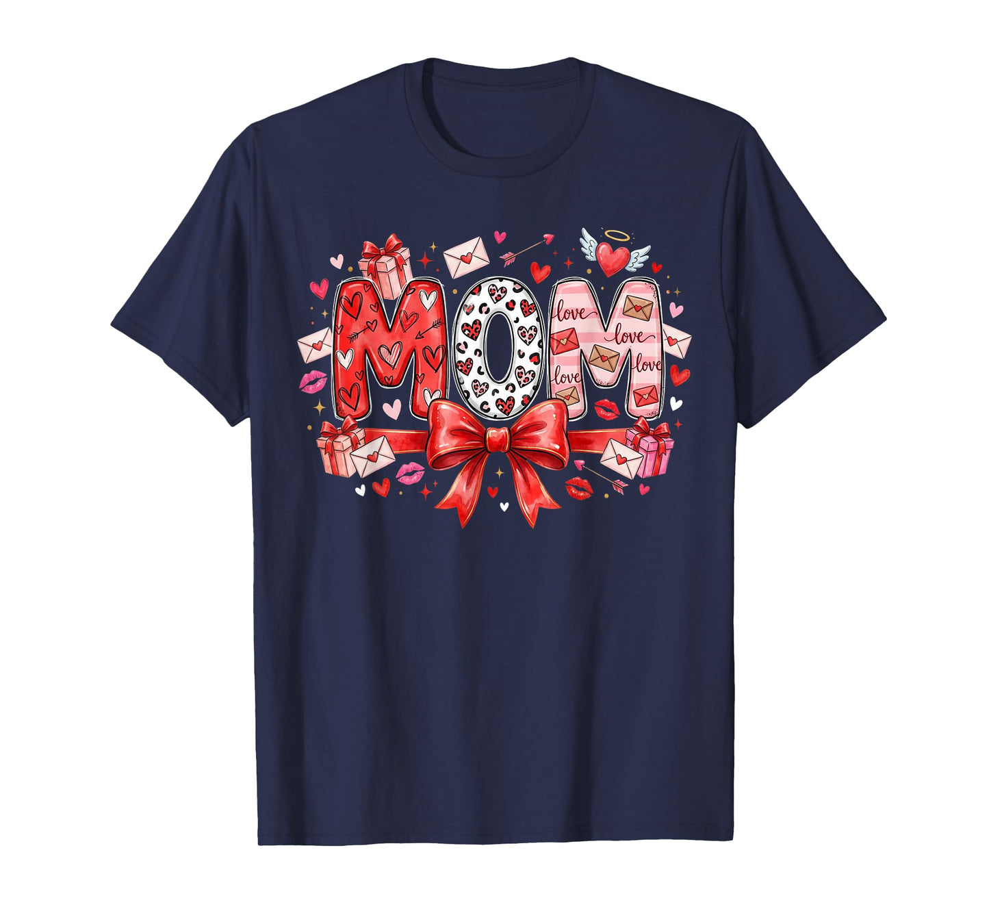 Gifts Love Mother Hearts Mama Valentine Mom Valentines T-Shirt