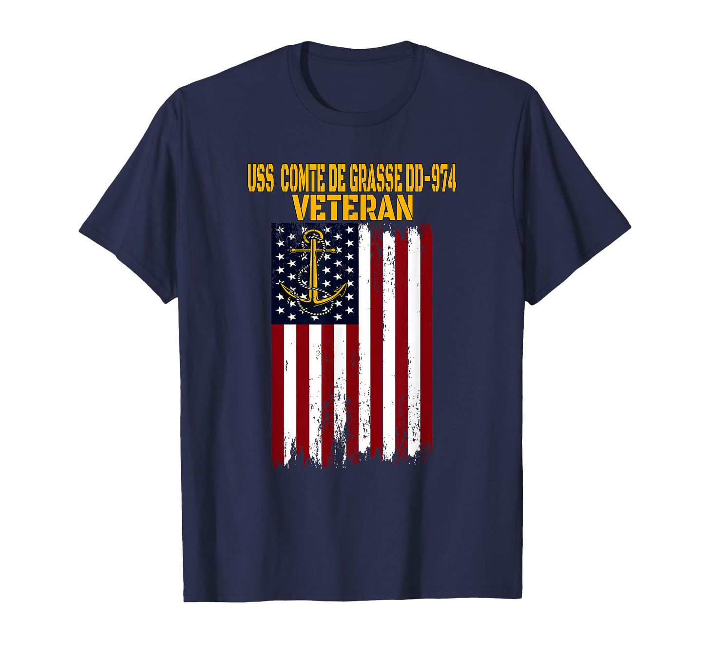 Destroyer USS Comte de Grasse 974 Warship Veteran Day Father T-Shirt