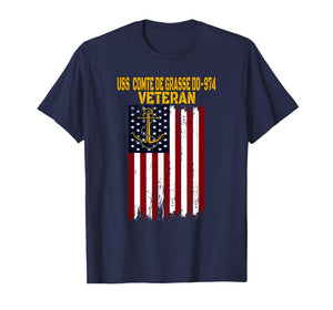 Destroyer USS Comte de Grasse 974 Warship Veteran Day Father T-Shirt
