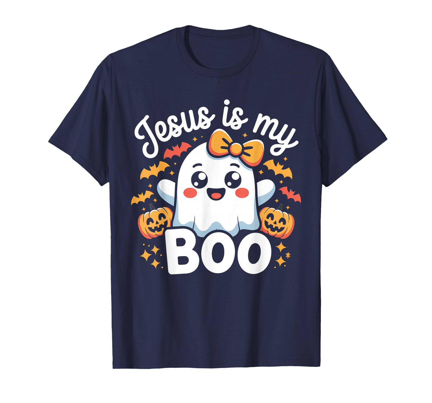 Jesus is My Boo Cute Ghost Halloween Design T-Shirt