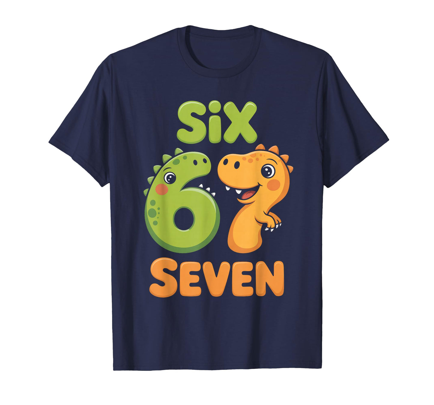 Six Seven Dinosaur Cute 67 Meme 6 7 Dino Kids Toddler Boys T-Shirt