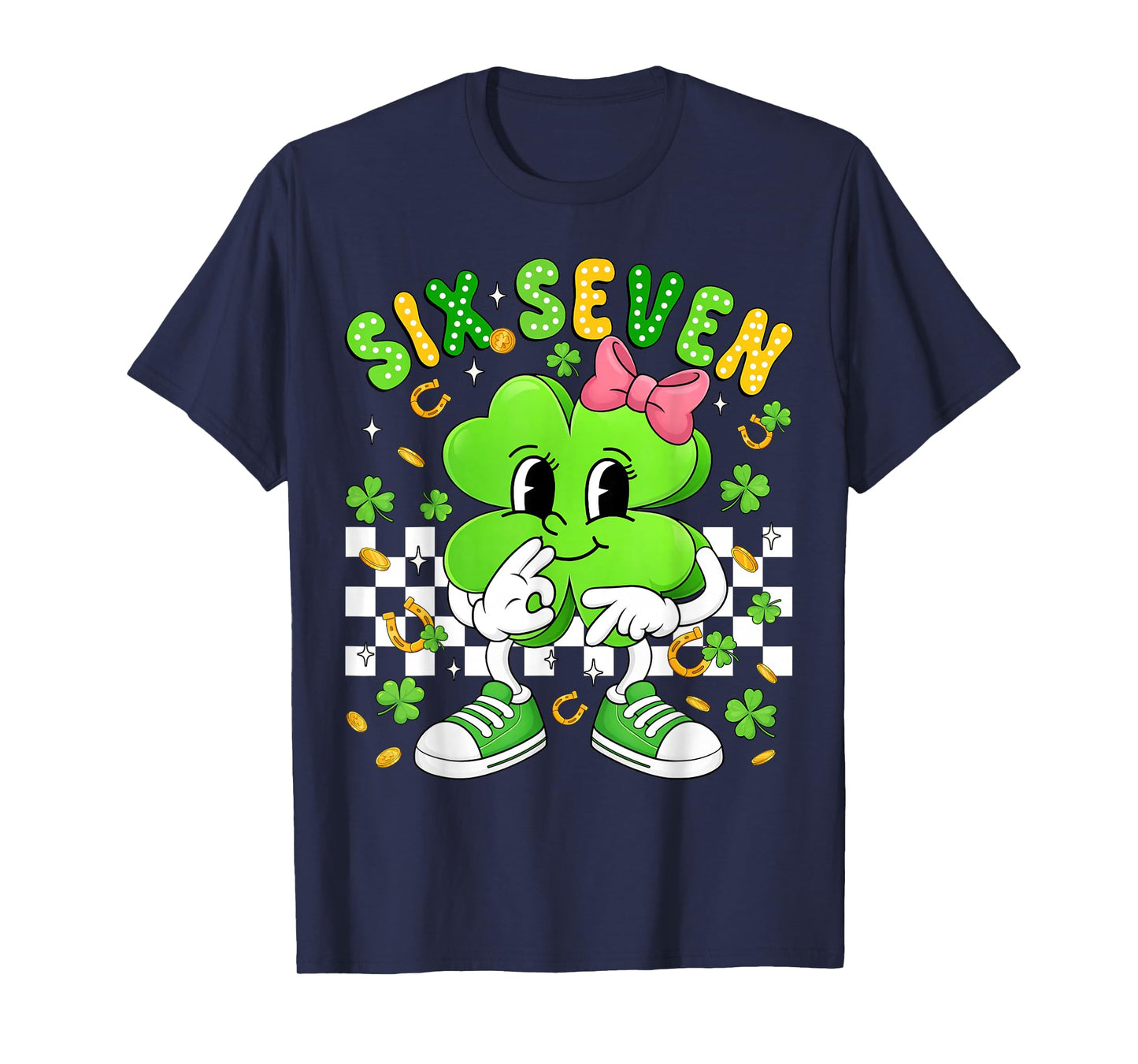 Funny 6 7 Meme 67 Six Seven Bruh St Patricks Day Girls Kids T-Shirt
