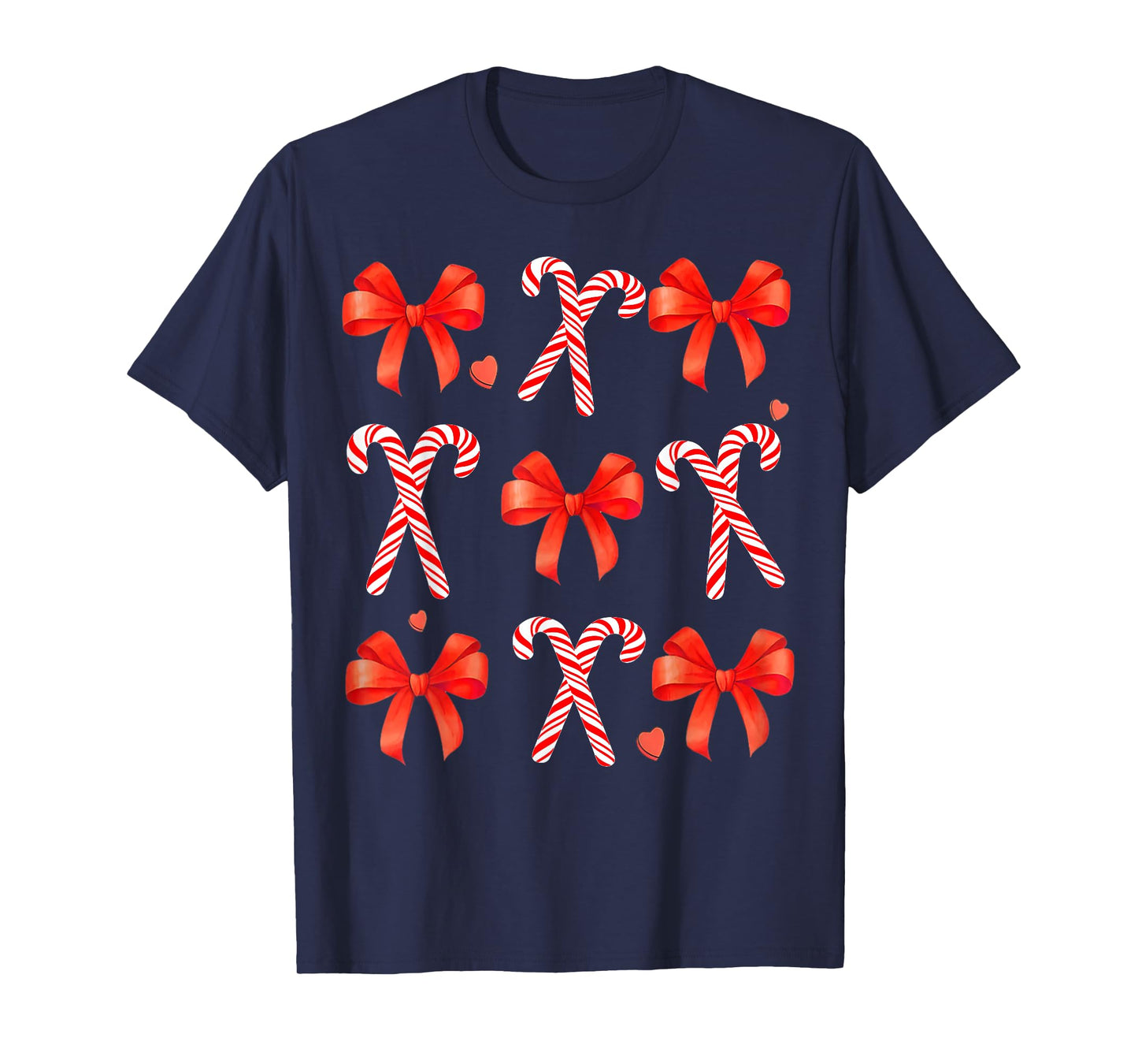 Candy Cane Crew Coquette Bow Christmas Xmas Family Matching T-Shirt