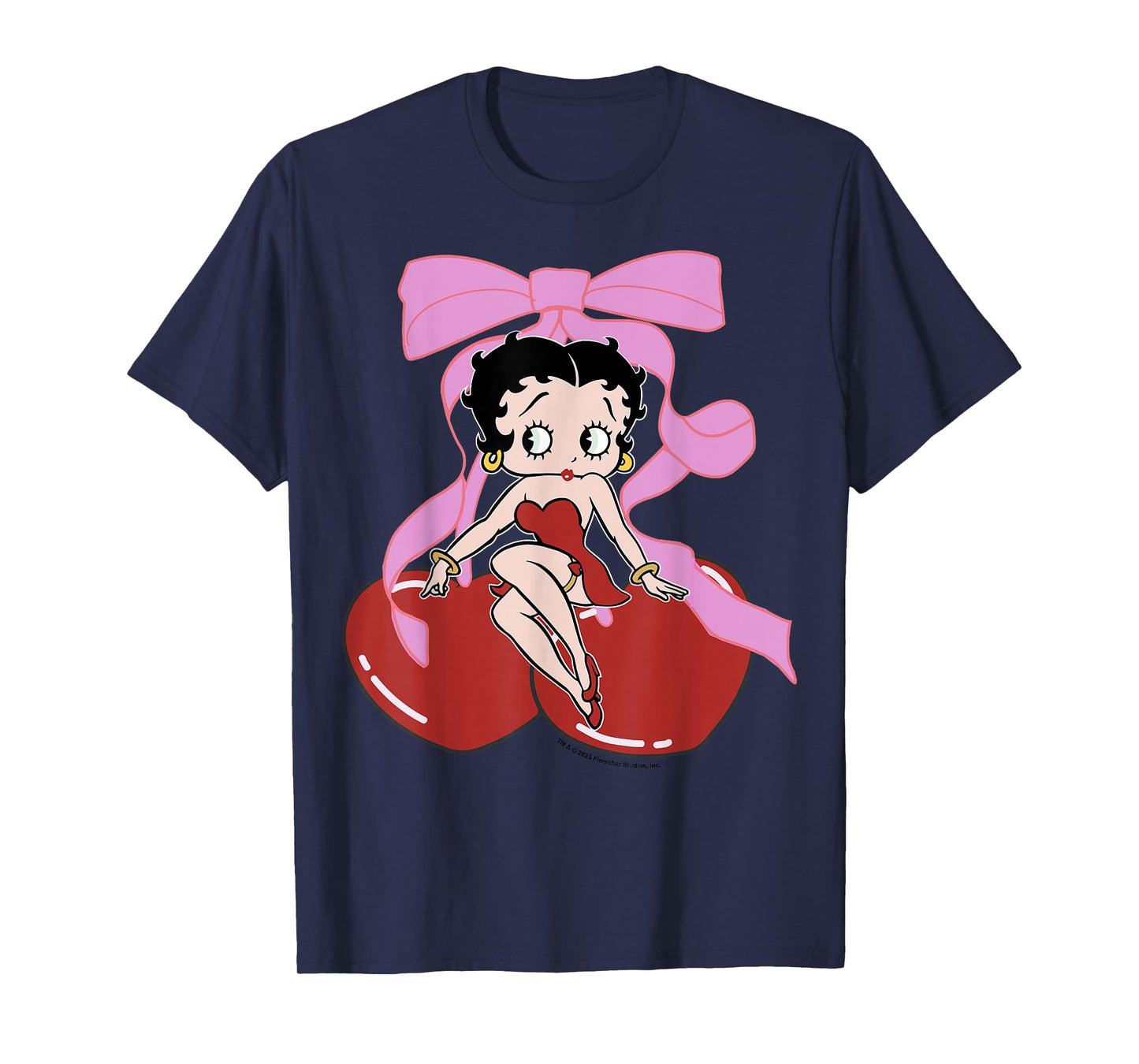 Betty Boop Betty Sitting with Cherries Bow T-Shirt