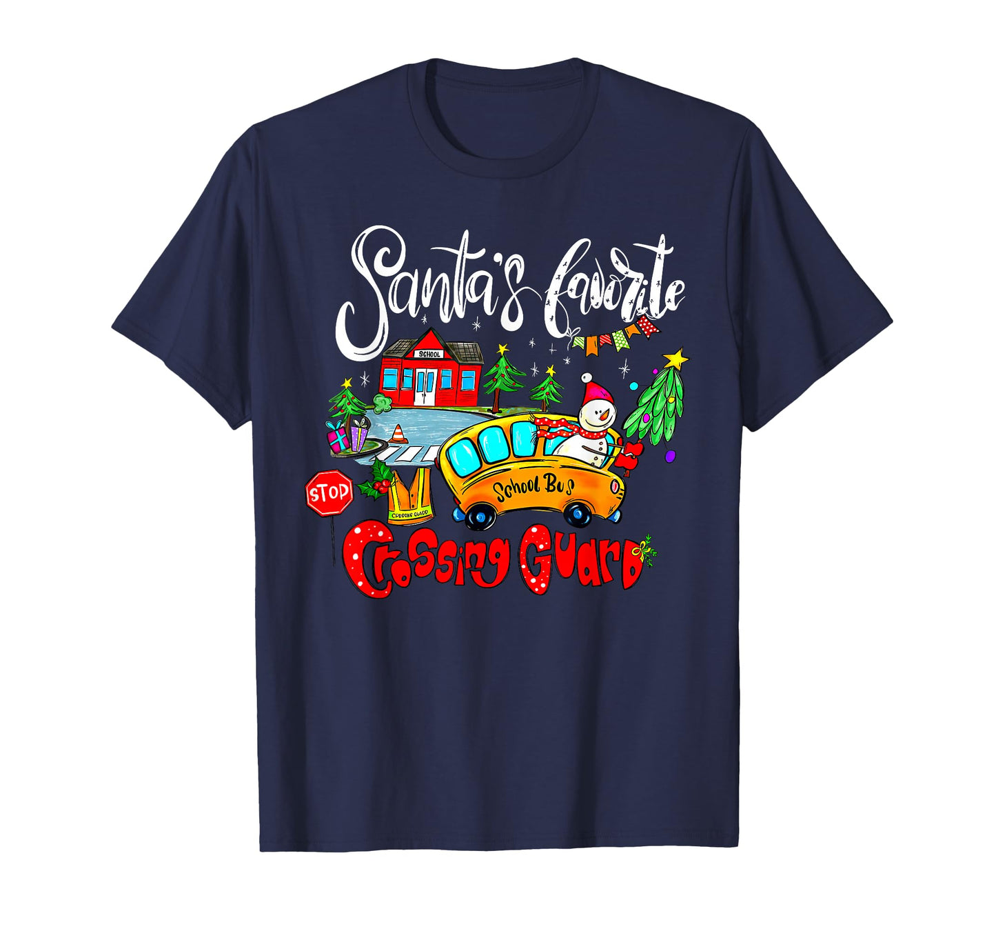 Santa’s Favorite Crossing Guards Christmas Occupational T-Shirt