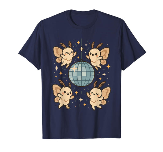 Disco Ball Funny Kawaii Moth Cute Insect Dancing Bug Party T-Shirt