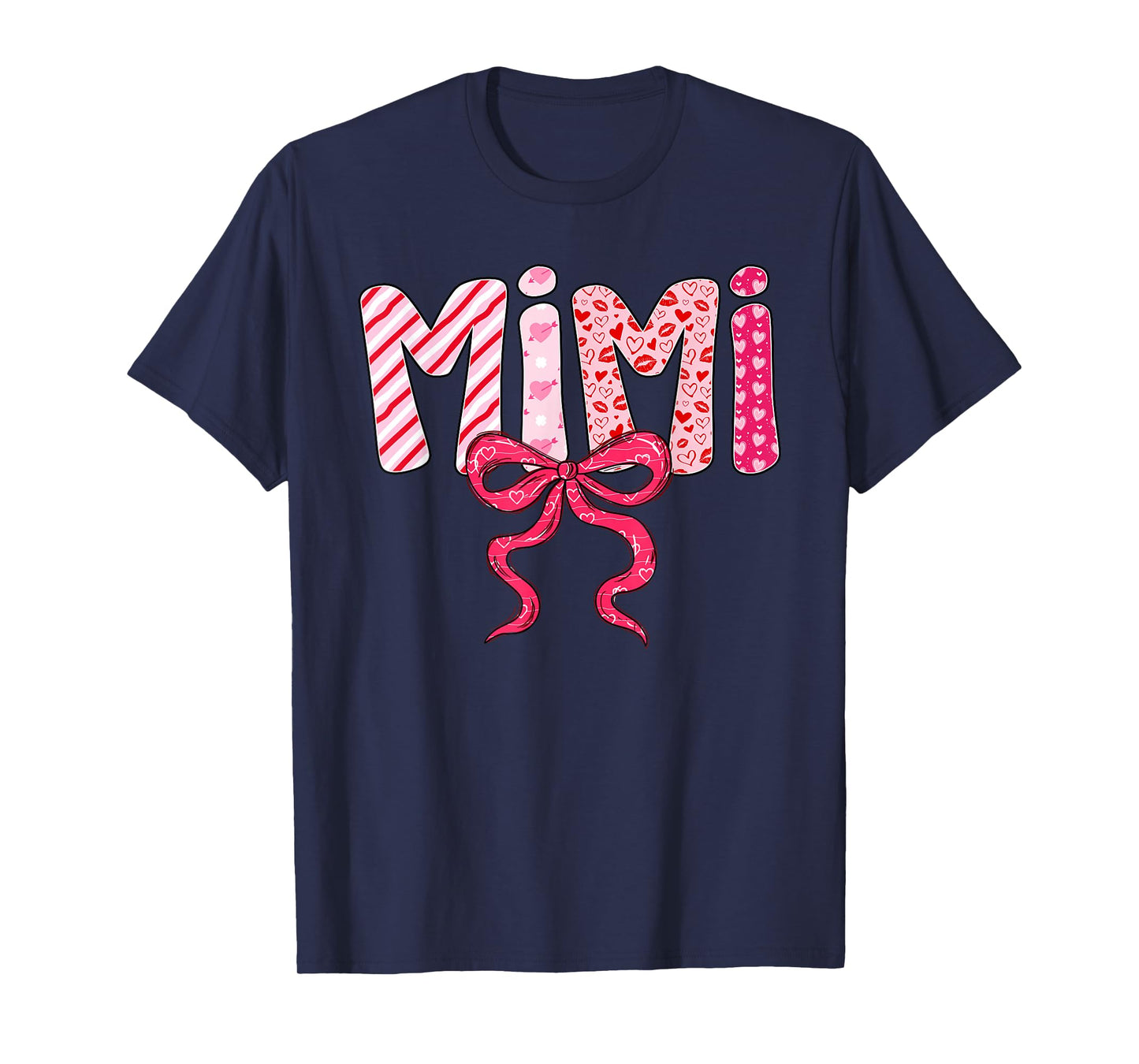 Mimi Valentine Pink Coquette Bow Valentine's Day Grandma T-Shirt