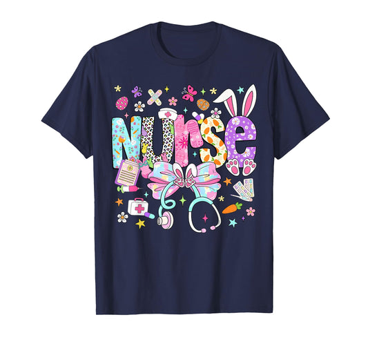 Nurse Easter Day Cute Coquette Stethoscope Nursing Easter T-Shirt