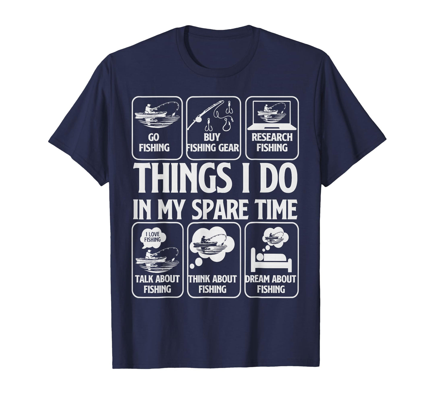 Things I Do in My Spare Time Fishing Boys Funny Fisherman T-Shirt
