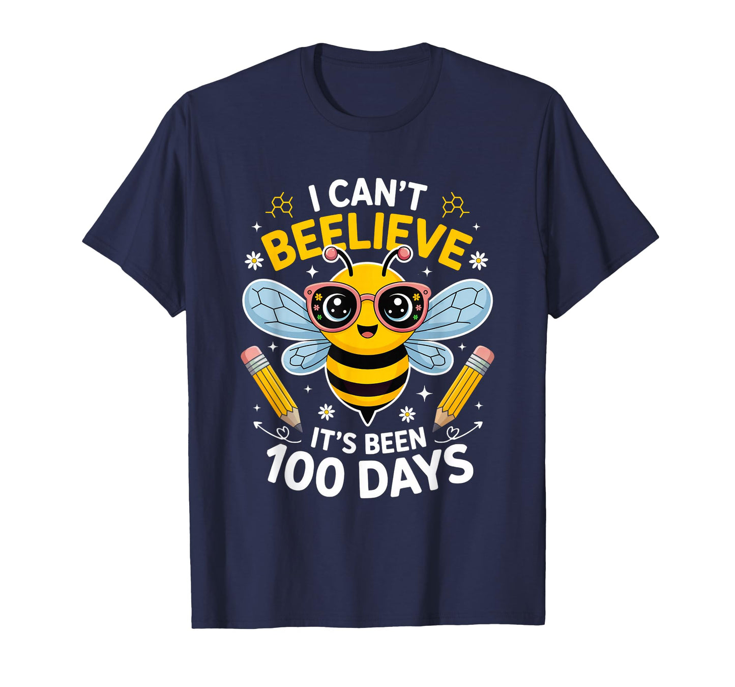 I Can't Believe Its Been 100 Days Funny Bee 100th Day School T-Shirt