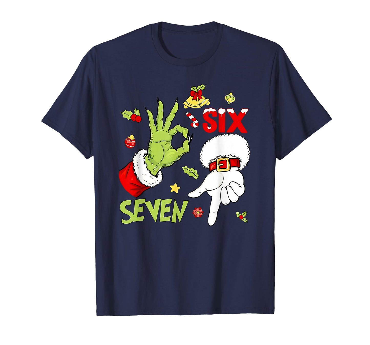 Funny Christmas Hand 6-7 Six Seven Shirt – Holiday Humor Tee T-Shirt