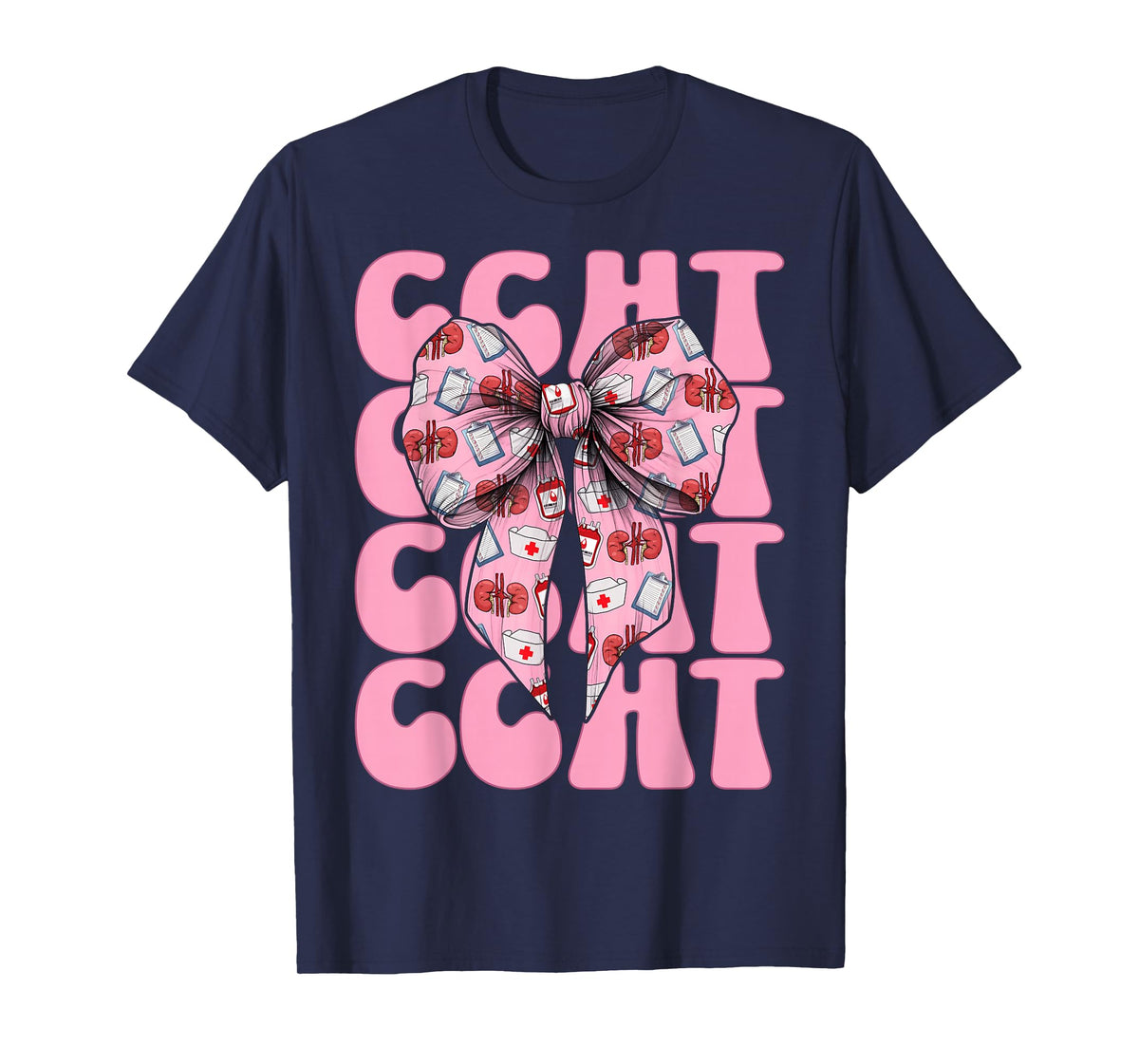 CCHT Dialysis Tech Dialysis Technician Girl Mom Coquette Bow T-Shirt