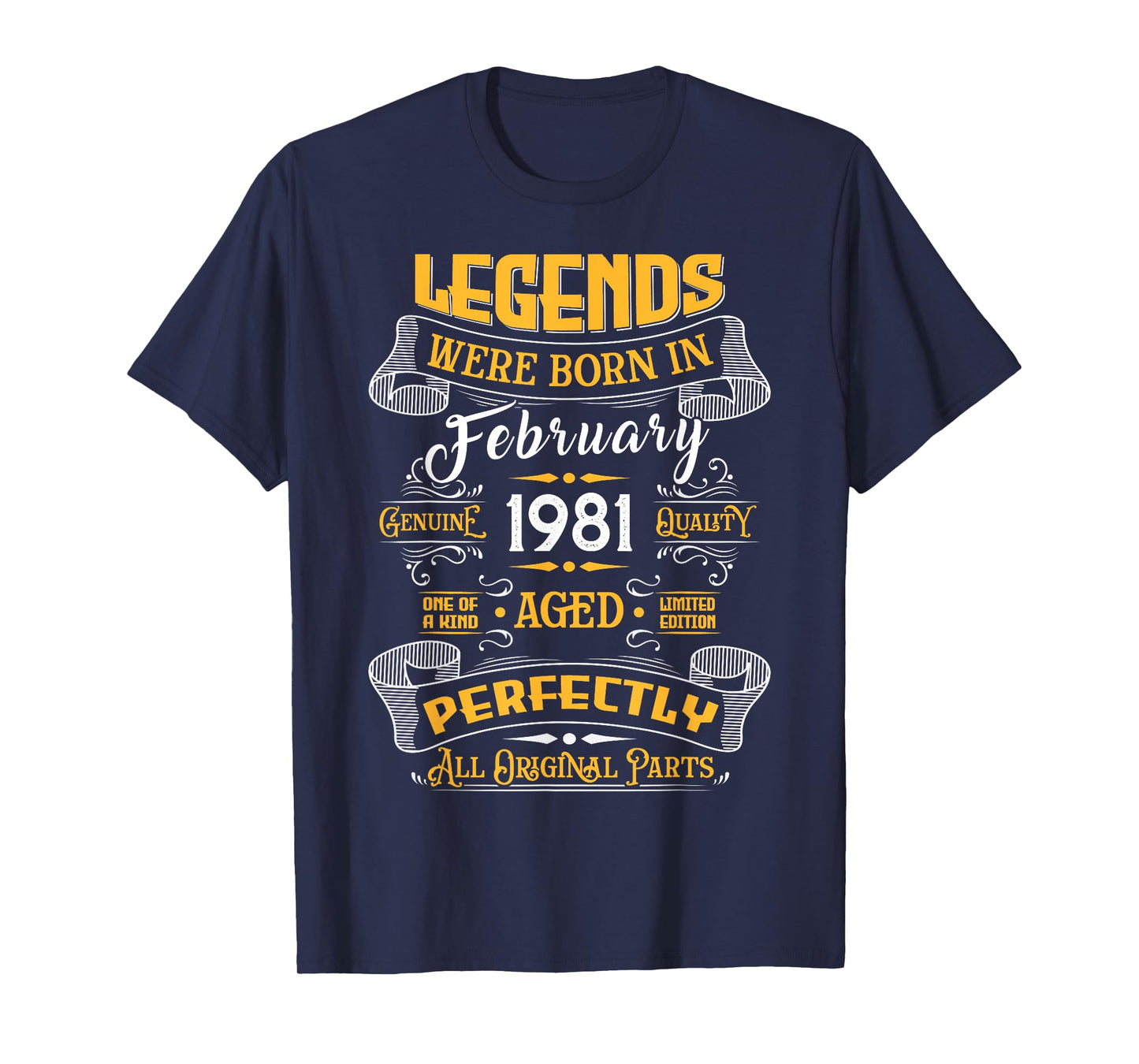 Legend February 1981 Vintage 45th Birthday Tees Made in 1981 T-Shirt