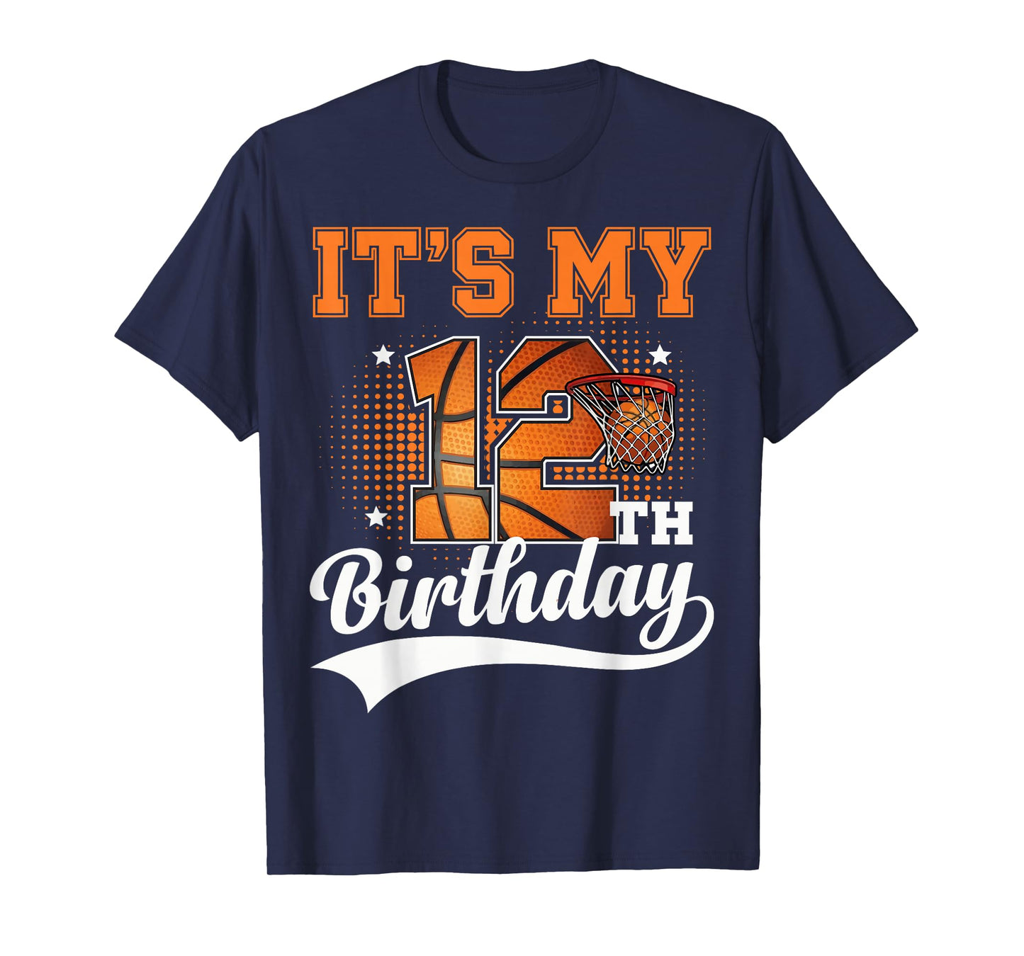 12th Birthday Shirt Boys Basketball 12 Year Old Birthday T-Shirt