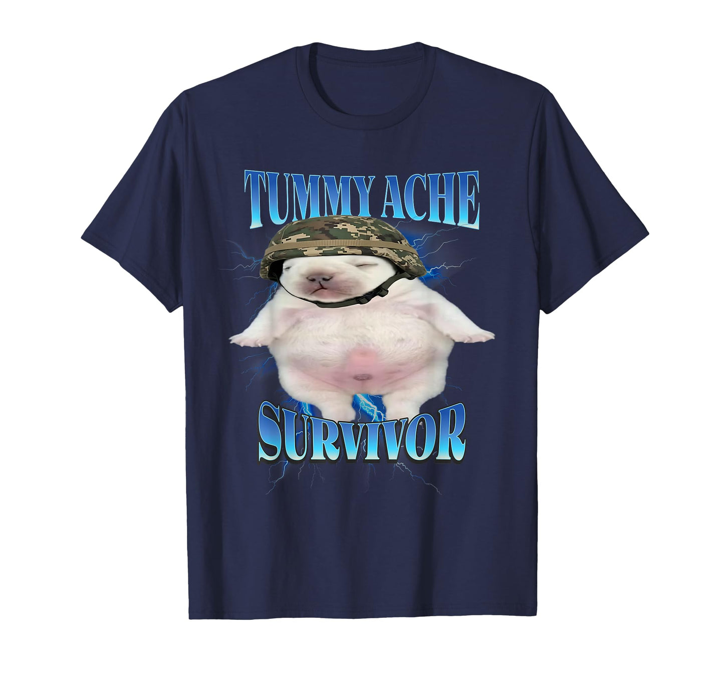 Tummy Ache Survivor Funny Pibble Graphic Meme Brainrot T-Shirt