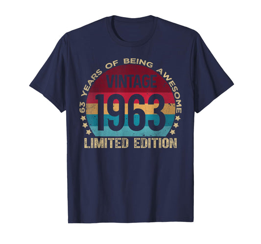 63 Year Old Gifts Vintage 1963 Limited Edition 63rd Birthday T-Shirt