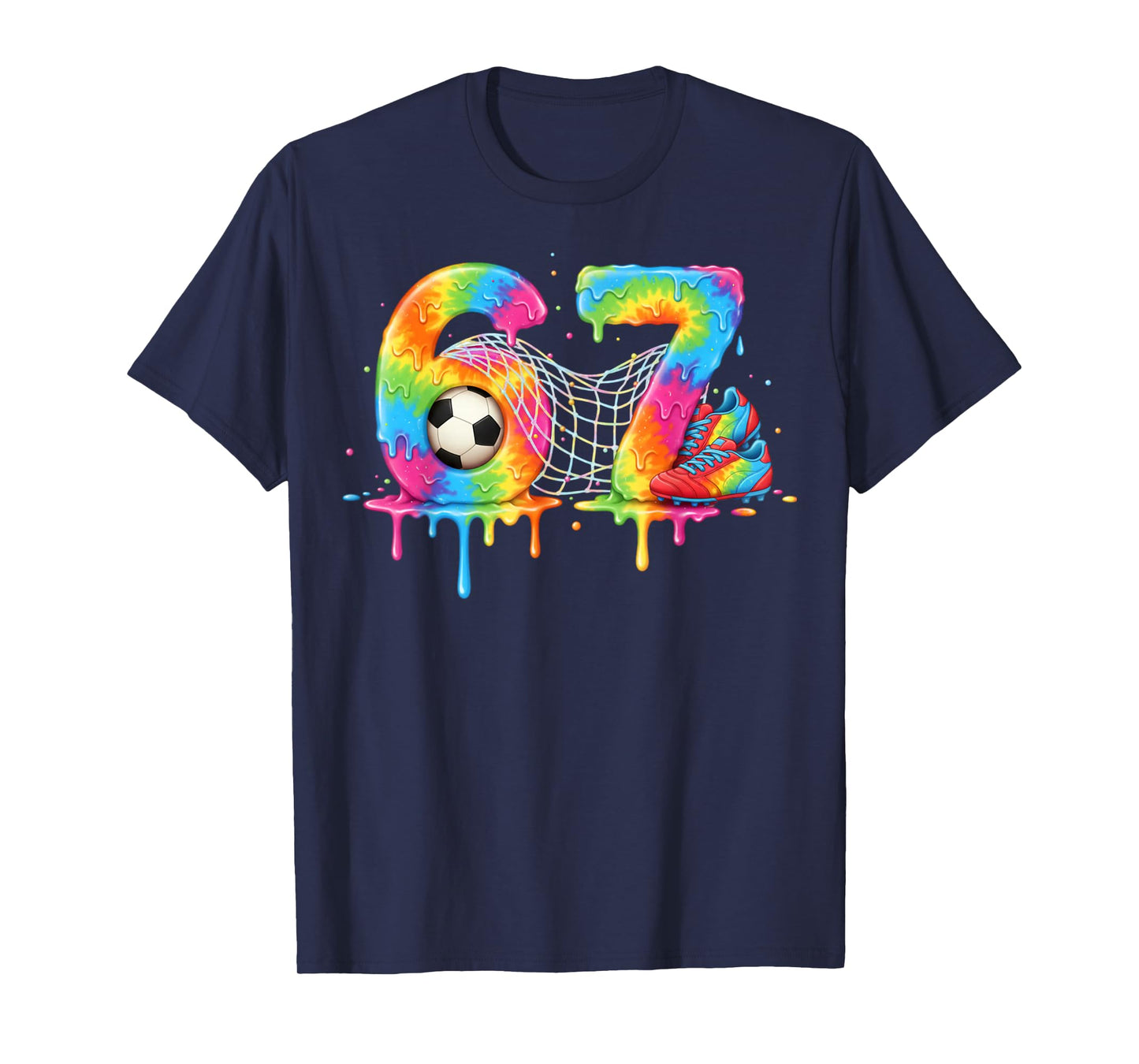 Kids Meme 67 Six 6 Seven 7 Ice Cream Drips Soccer Net Shoes T-Shirt