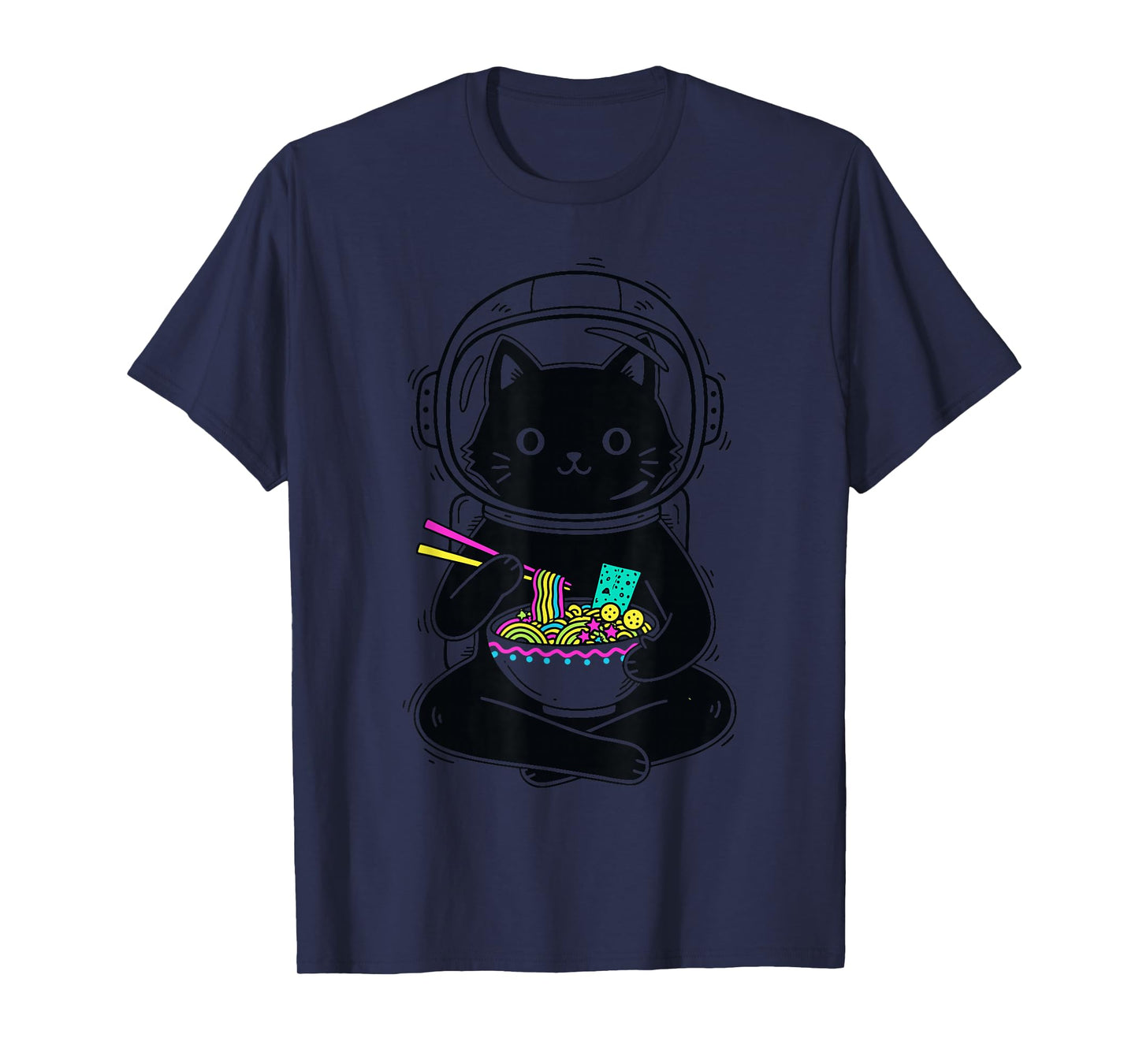 Funny Kawaii Ramen Anime Astronaut Cat Graphic Japanese T-Shirt