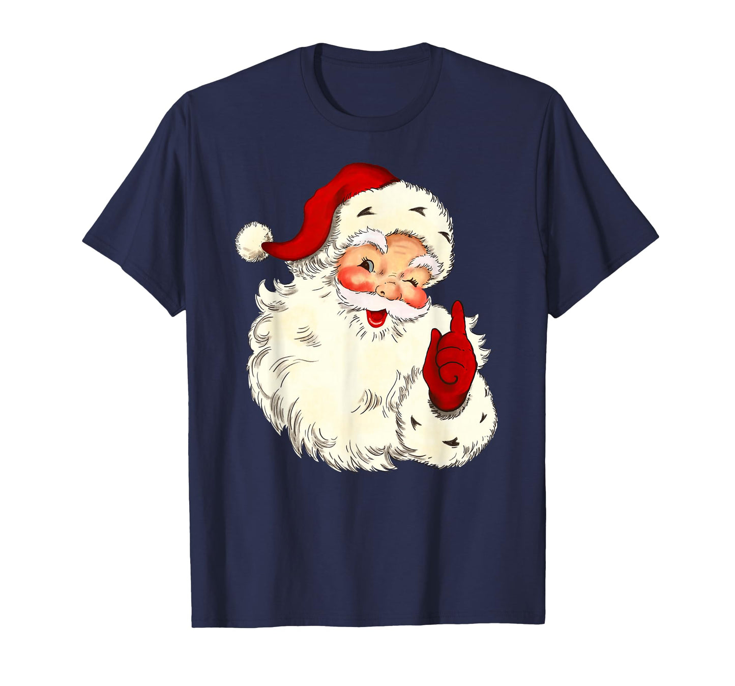 Cool Santa Claus Face Vintage Family Christmas Men Women T-Shirt