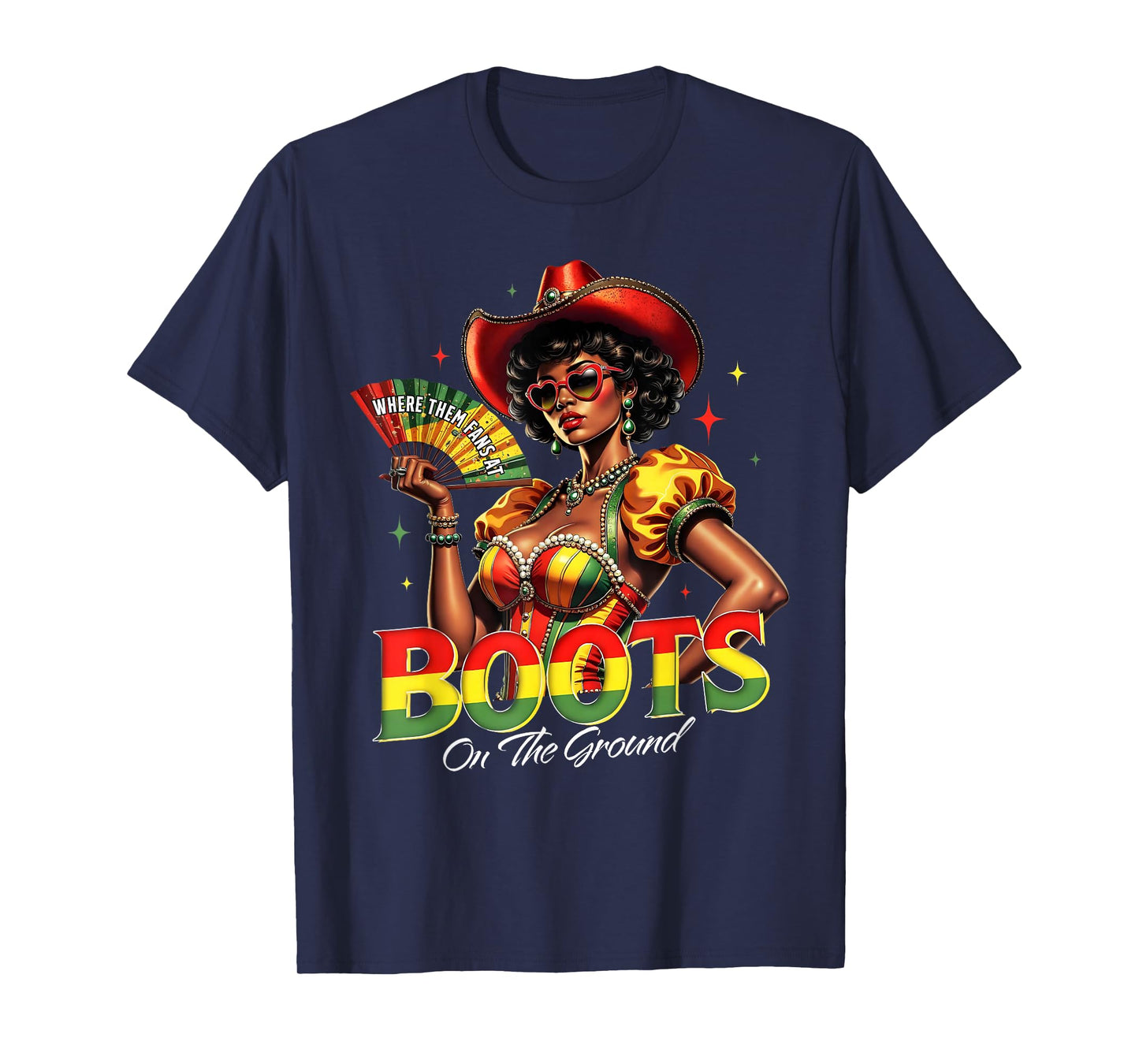 Boots On The Ground Afro Black Woman African Black History T-Shirt