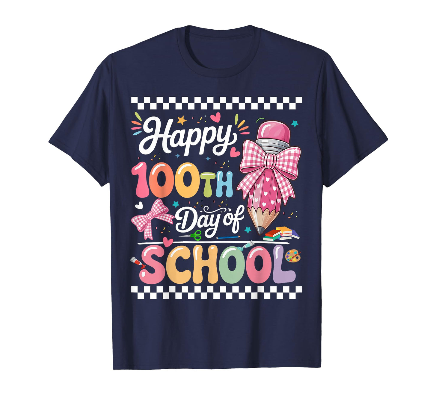 Happy 100 Days of School Teacher Girls Kids T-Shirt