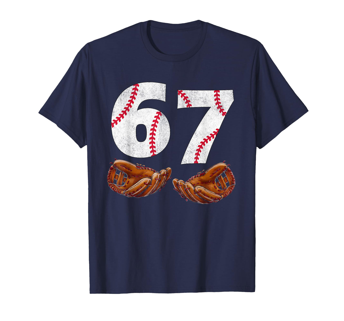 67 Trend Baseball Glove Number Style T-Shirt