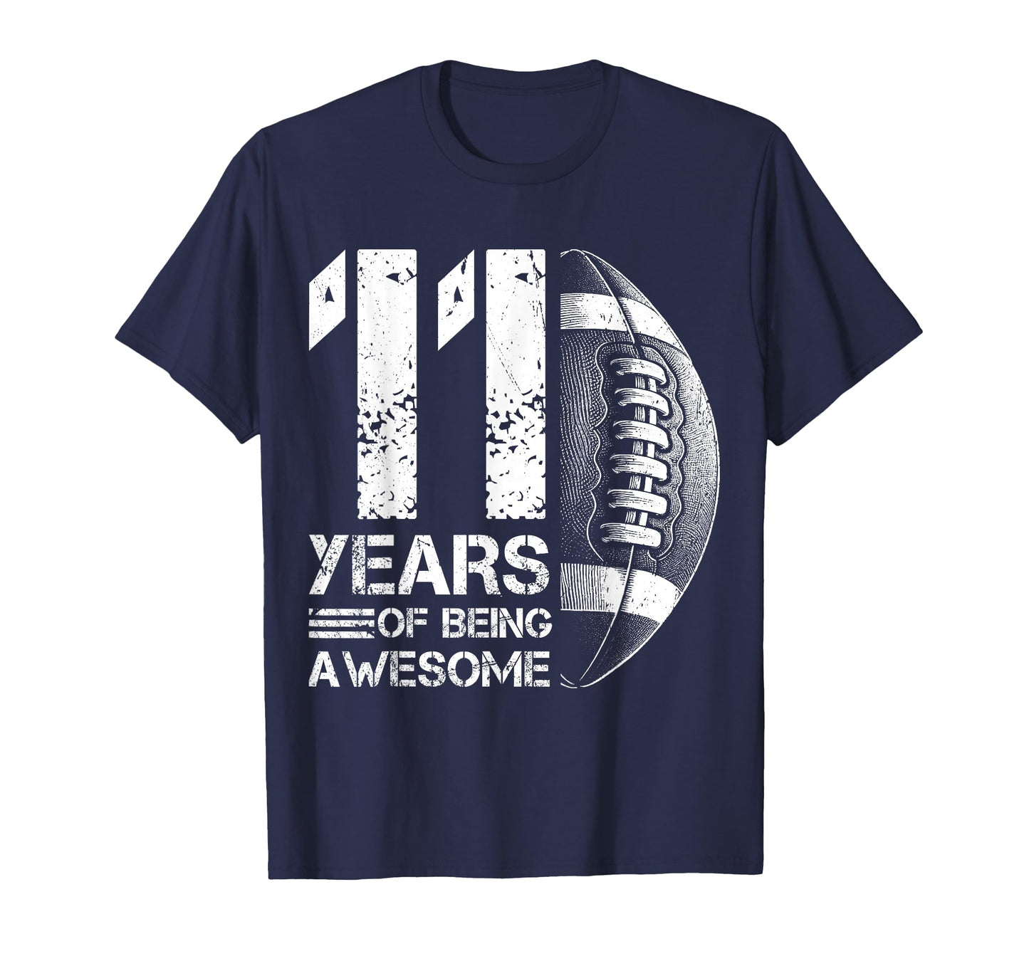 11th Birthday Retro American Football 11 Years Old Boy Girl T-Shirt