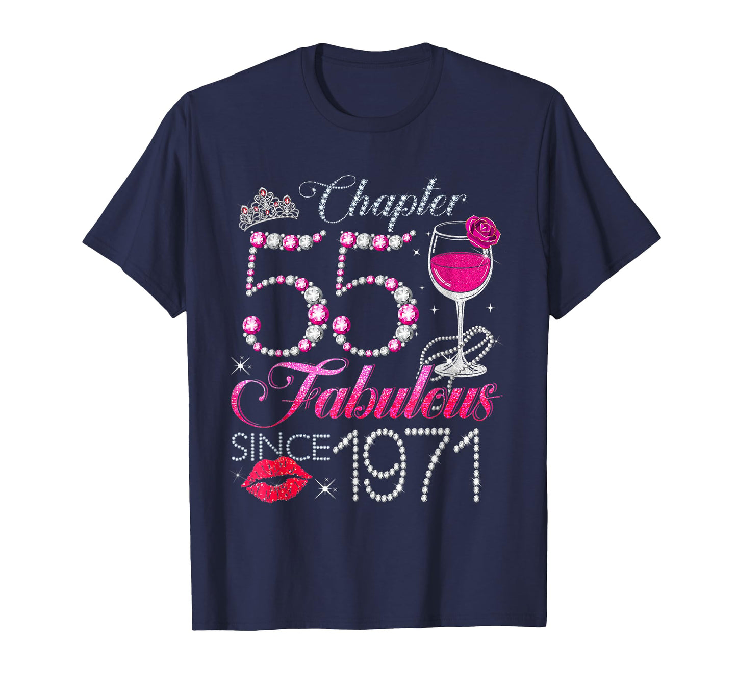 Chapter 55 Fabulous Since 1971 55th Birthday Queen Diamond T-Shirt