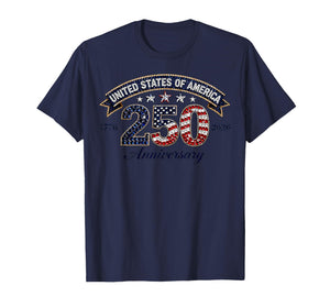 Bling 250 Years American Flag 250th Anniversary USA T-Shirt