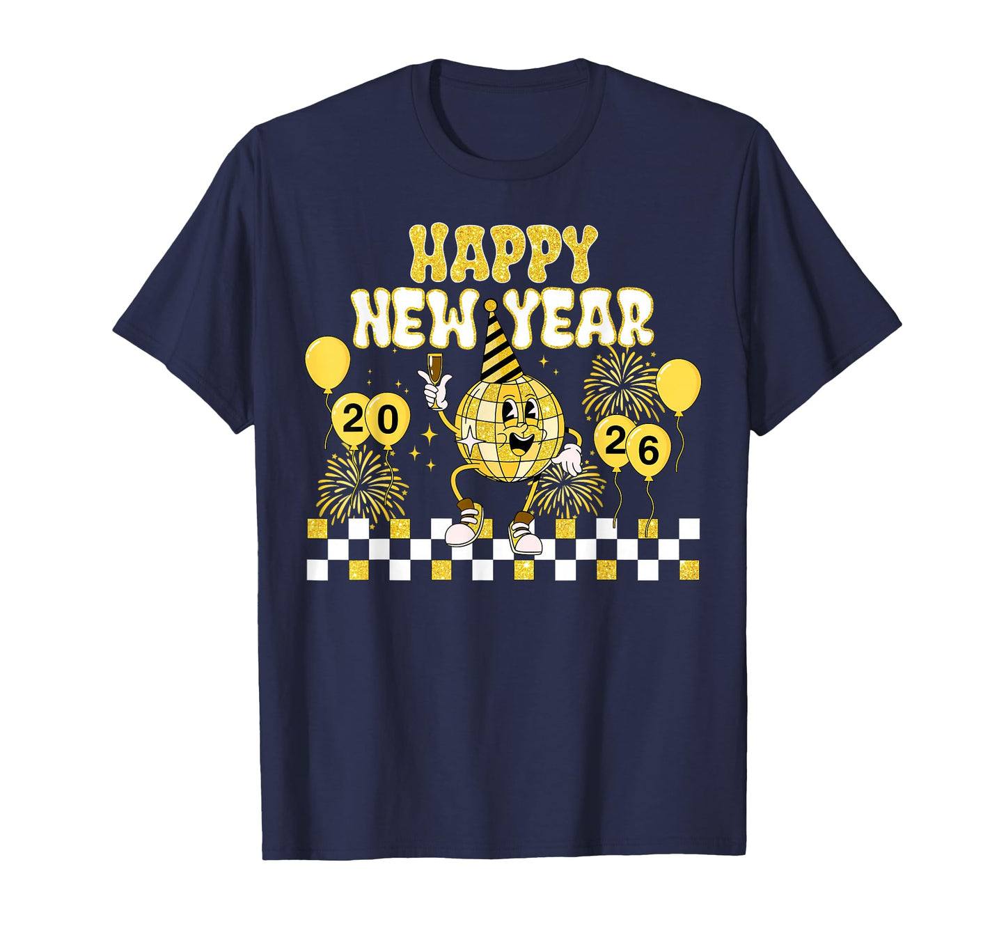 New Year's Eve Hello 2026 Happy New Year 2026 Disco Ball T-Shirt