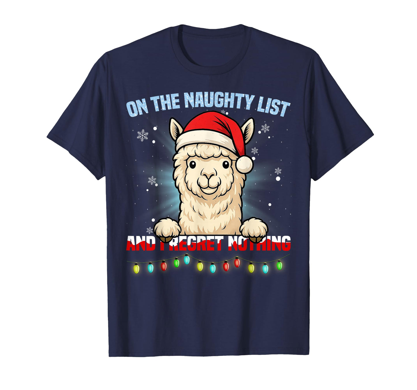 Funny Alpaca Christmas Santa Hat Xmas Gifts Men Women Kid T-Shirt