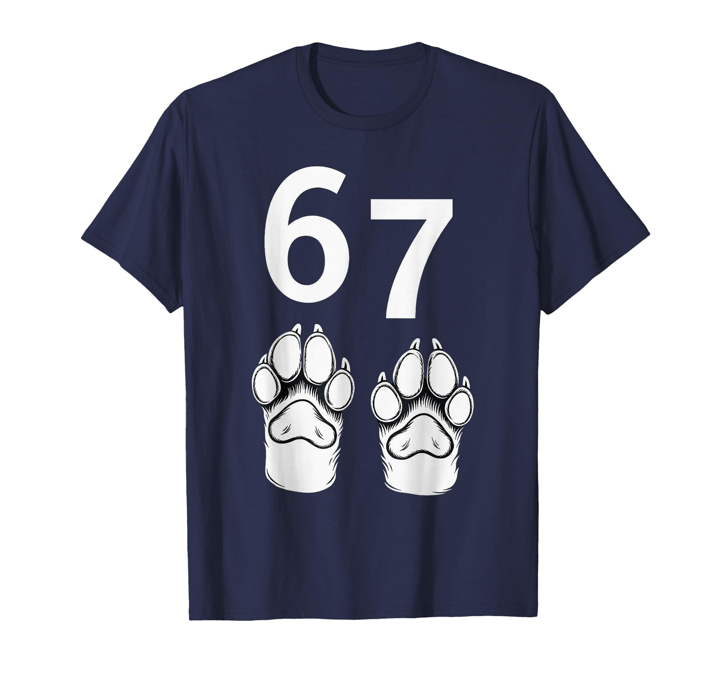 67 Meme Six Seven Funny Dog Paw T-Shirt
