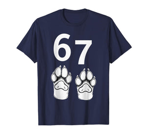 67 Meme Six Seven Funny Dog Paw T-Shirt