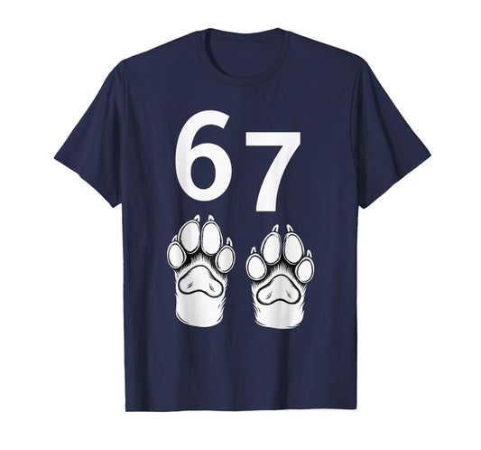 67 Meme Six Seven Funny Dog Paw T-Shirt
