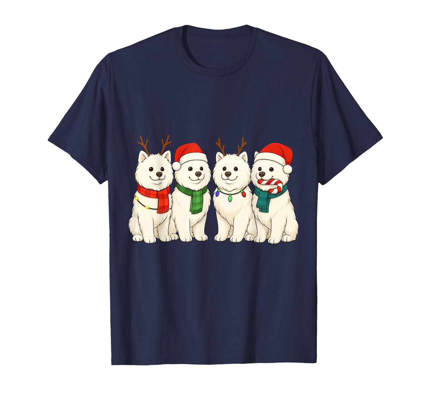 Samoyed Santa Hat Tee Dog Merry Christmas T-Shirt