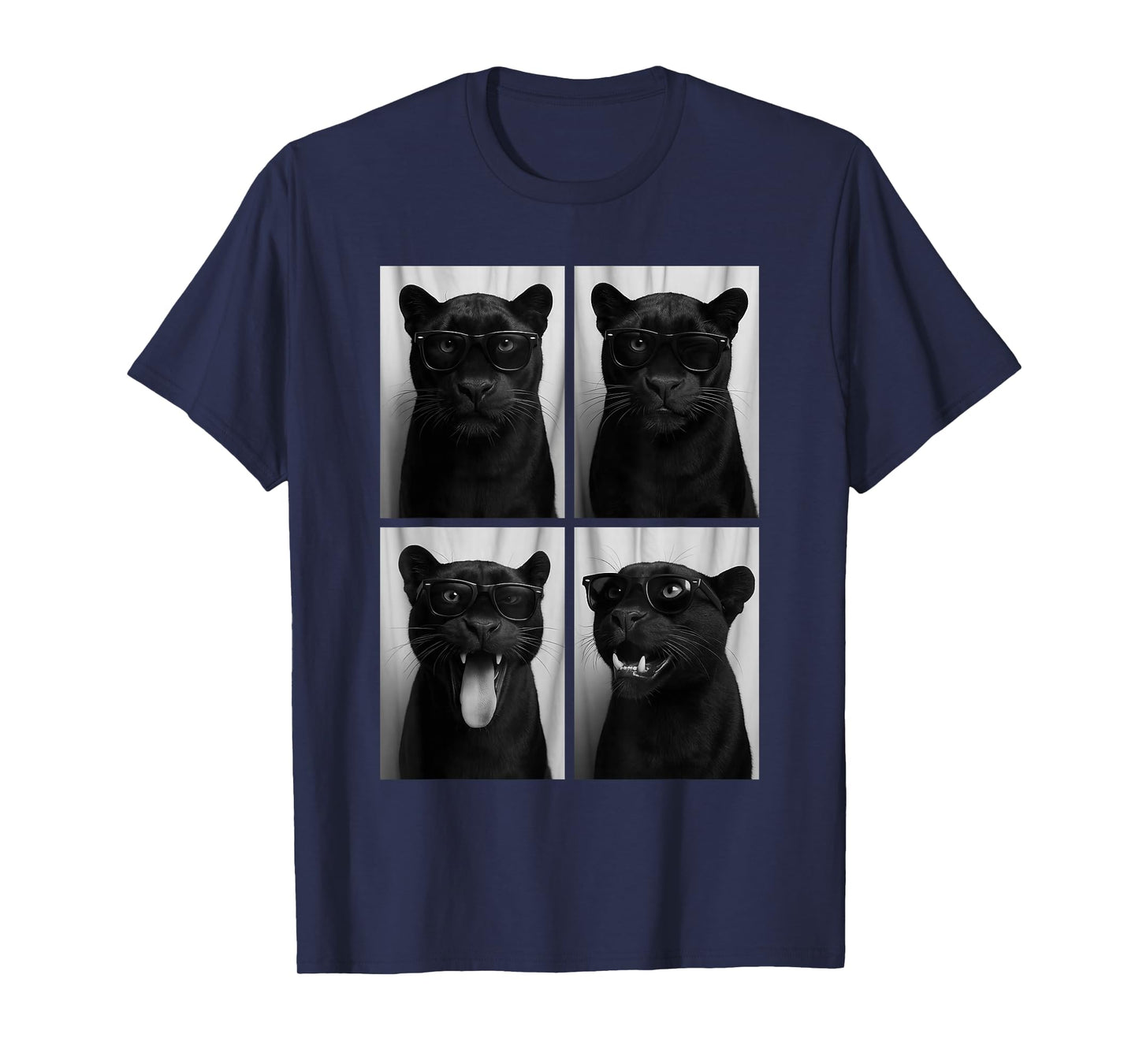 Cool Panthers Sunglasses Feline Jungle Animal Selfie Booth T-Shirt